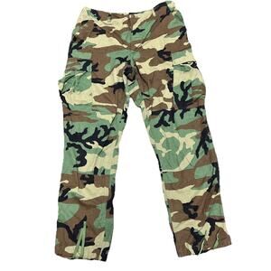 US Army Trouser Woodland Camo Cargo Medium-Reg USGI Temperate Weight BDU 34x32